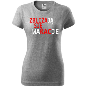Damska koszulka taliowana Turystyczna - Zbliżają się wakacje