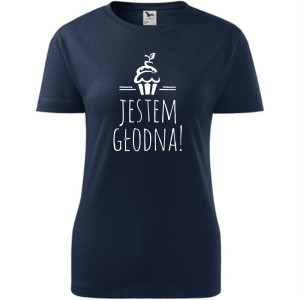 Damska koszulka taliowana - Jestem głodna