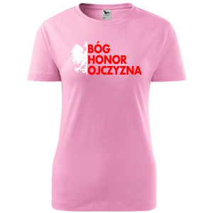 Damska koszulka taliowana - Bóg Honor Ojczyzna