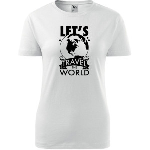 Damska koszulka taliowana Turystyczna - Let`s travel the world