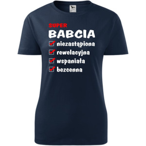 Damska koszulka - Zalety babci na prezent dla niej