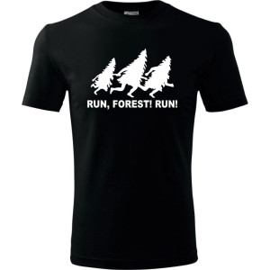 Męska koszulka dla Biegacza - Bieg 02 run forest run - t-shirt na prezent