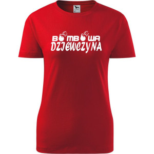 Damska koszulka taliowana - Bombowa dziewczyna