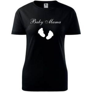 Damska koszulka taliowana - Baby mama