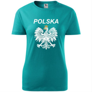 Damska koszulka taliowana - Polska 02, godło