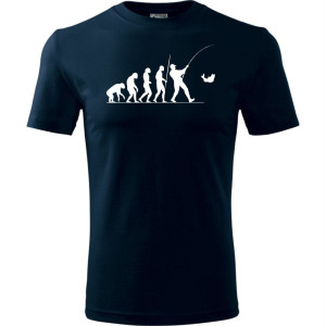 Męska koszulka dla Wędkarza - Ewolucja wędkarz - prezent najnowsza wersja t-shirt