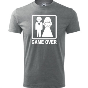 Męska koszulka - Game over 01 prezent dla pana młodego kawalerski