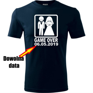 Męska koszulka - Game over + dowolna data