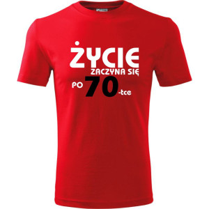 Męska koszulka - życie zaczyna się po 70