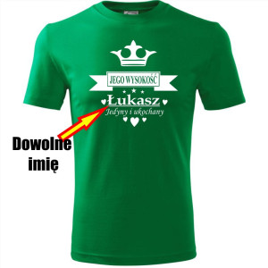 Męska koszulka - Jego wysokość + dowolne imię