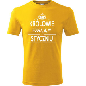 Męska koszulka - Królowie rodzą się w styczniu 02