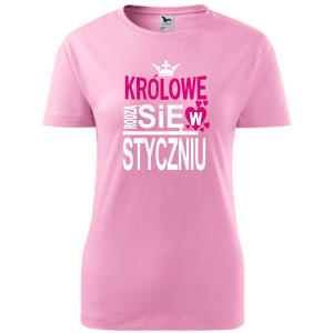 Damska koszulka taliowana - Królowe rodzą się w styczniu 03