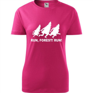 Damska koszulka taliowana dla Biegaczki - Bieg 02 run forest run