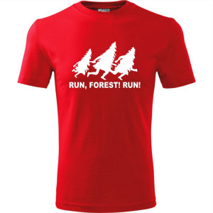 Męska koszulka dla Biegacza - Bieg 02 run forest run - t-shirt na prezent