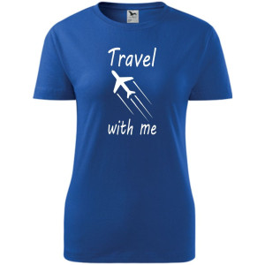 Damska koszulka taliowana Turystyczna - Travel with me