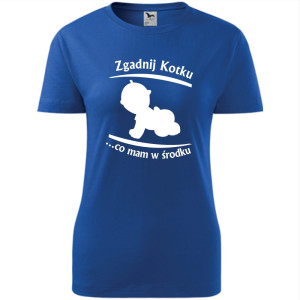 Damska koszulka taliowana - Zgadnij kotku, co mam w środku