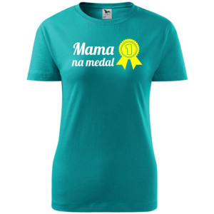 Damska koszulka taliowana - mama na medal