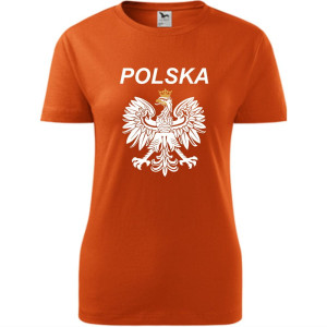 Damska koszulka taliowana - Polska 02, godło