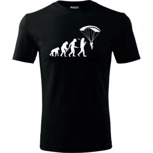 Męska koszulka dla Paralotniarza - Ewolucja latanie - t-shirt na prezent