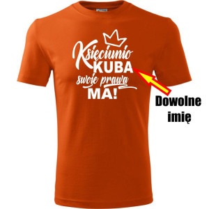 Męska koszulka - Księciunio + dowolne imię - t-shirt na prezent