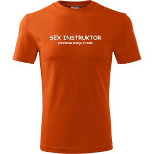Męska koszulka - Sex instruktor pierwsze lekcja gratis