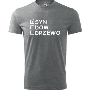 Męska koszulka - Syn, dom, drzewo
