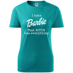 Damska koszulka taliowana - i hate barbie
