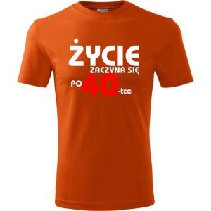 Męska koszulka - Życie zaczyna się po 40