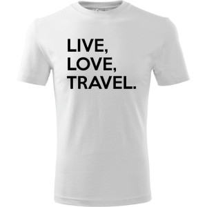 Męska koszulka Turystyczna - Live love travel