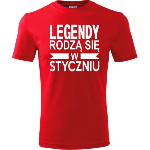 Męska koszulka - Legendy rodzą się w styczniu