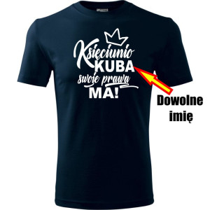 Męska koszulka - Księciunio + dowolne imię - t-shirt na prezent