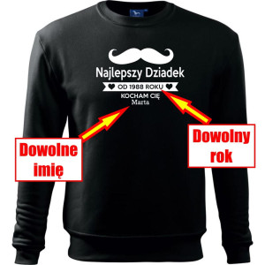 Męska bluza klasyczna - Najlepszy dziadek na świecie + dowolne imię
