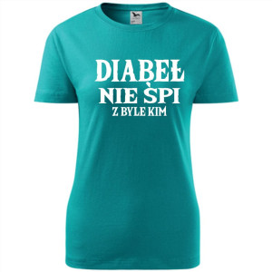 Damska koszulka taliowana - Diabeł nie śpi