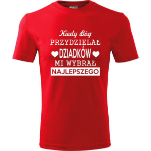 Męska koszulka - Kiedy Bóg przydzielał dziadków, mi wybrał najlepszego
