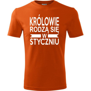 Męska koszulka - Królowie rodzą się styczniu 01