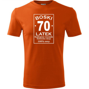 Męska koszulka - boski 70 latek