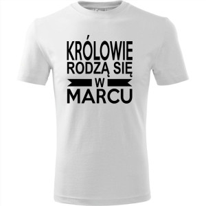 Męska koszulka - Królowie rodzą się w marcu 01