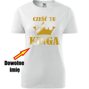 Damska koszulka - Cześć tu + dowolne imię