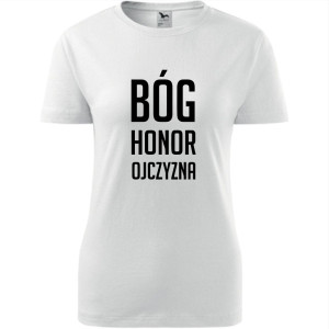 Damska koszulka taliowana Bóg Honor Ojczyzna 3