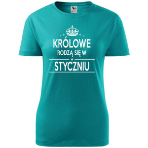 Damska koszulka taliowana - Królowe rodzą się w styczniu 02