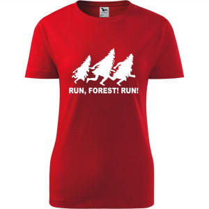Damska koszulka taliowana dla Biegaczki - Bieg 02 run forest run