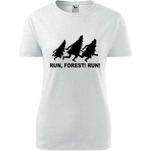 Damska koszulka taliowana dla Biegaczki - Bieg 02 run forest run