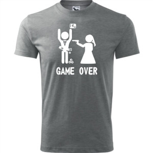 Męska koszulka - Game over 07 - wieczór kawalerski prezent pan młody pistolet