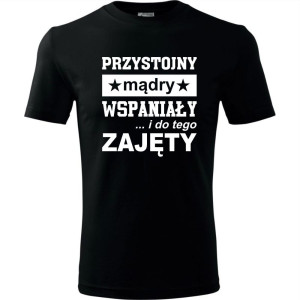 Męska koszulka - Przystojny, mądry, wspaniały - prezent dla chłopaka