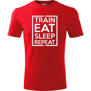 Męska koszulka Sportowa - Train eat sleep