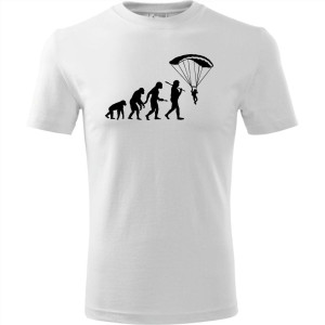 Męska koszulka dla Paralotniarza - Ewolucja latanie - t-shirt na prezent