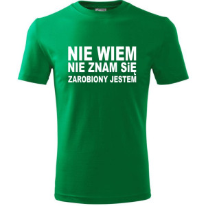 Męska koszulka - Nie wiem, nie znam się, zarobiony jestem