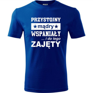 Męska koszulka - Przystojny, mądry, wspaniały - prezent dla chłopaka