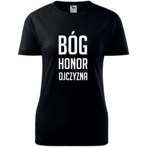Damska koszulka taliowana Bóg Honor Ojczyzna 3