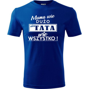 Męska koszulka - Mama wie dużo ale tata wie wszystko